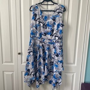 Blue black and white dress, NY&company size 18